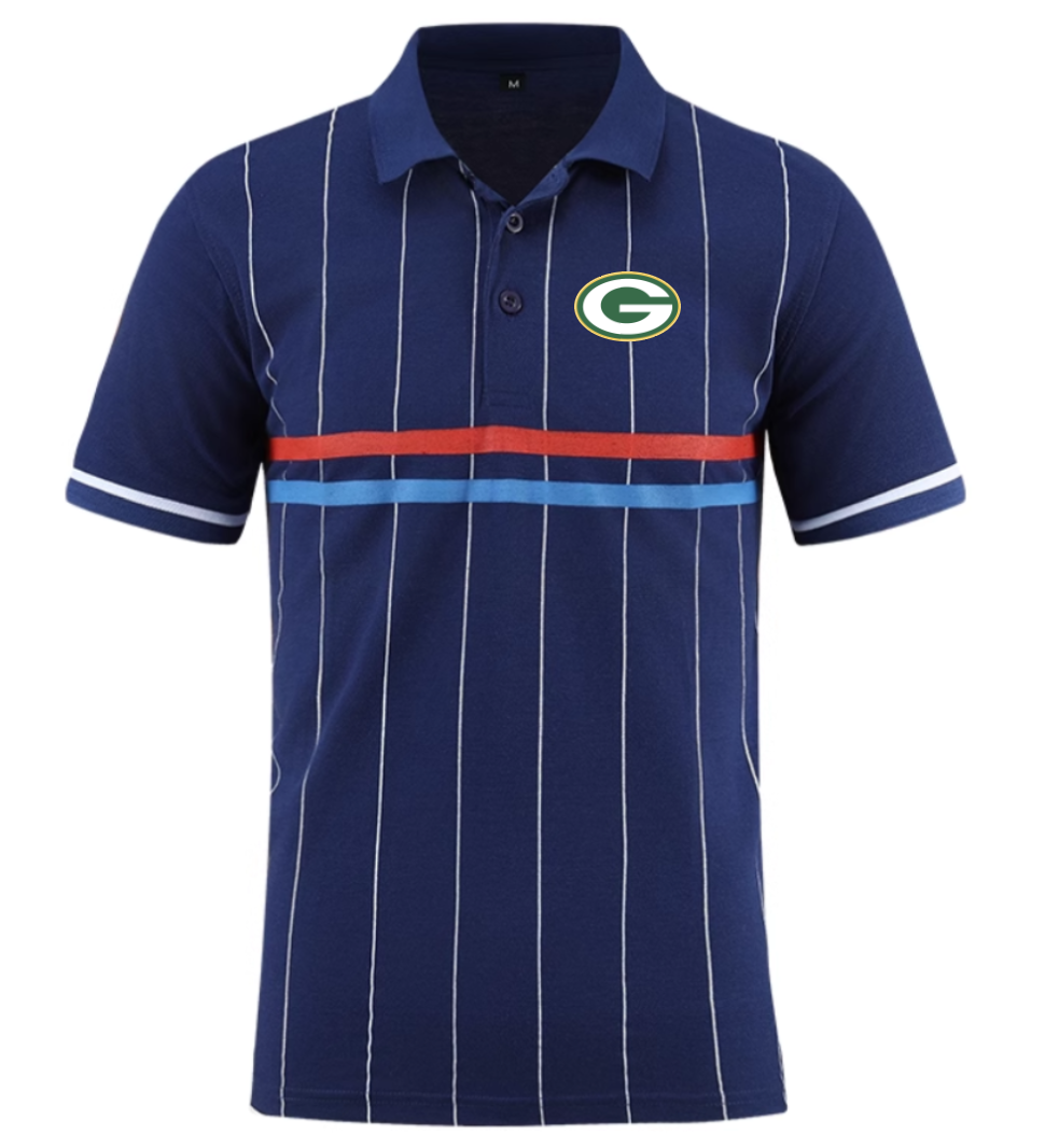 Green Bay Packers blue Men 2025 NFL polo T shirt->nfl t-shirts->Sports Accessory